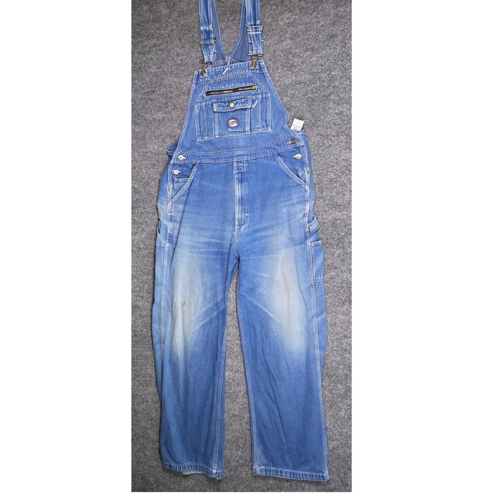 Berne Workwear Denim Bib Overalls Mens 40x34 Blue Carpenter B913DN